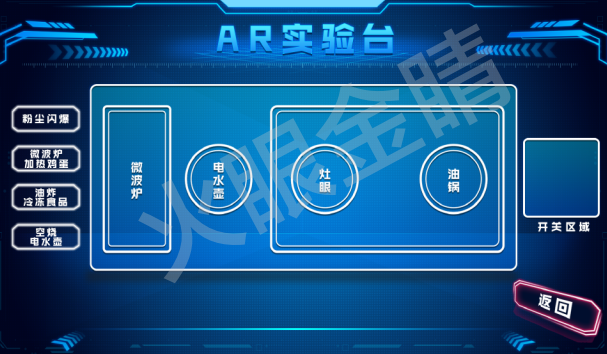 AR物體識別虛擬試驗(yàn)操作演示系統(tǒng)(廚房火災(zāi)實(shí)驗(yàn))
